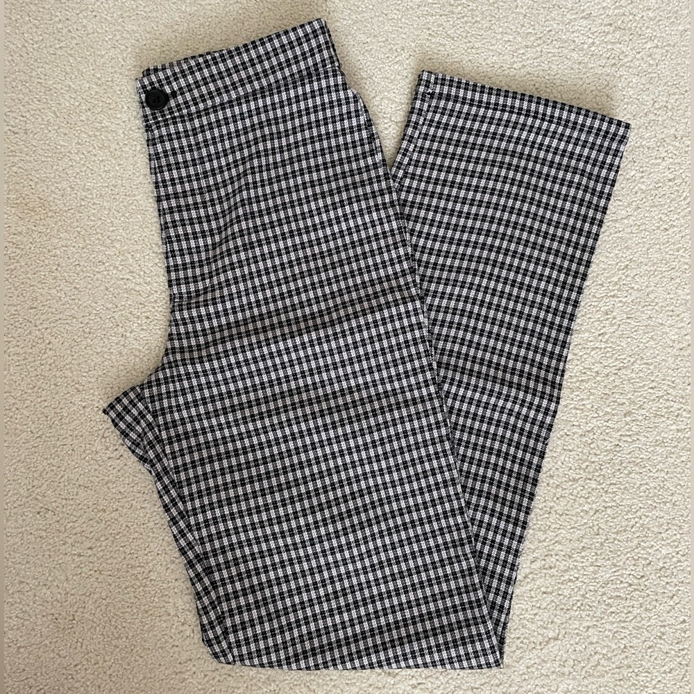Black and white plaid pants